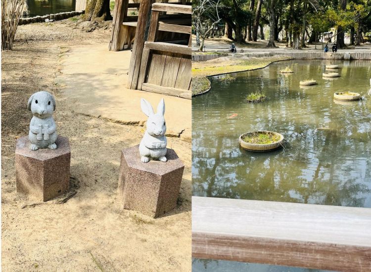 浄の池うさぎ像