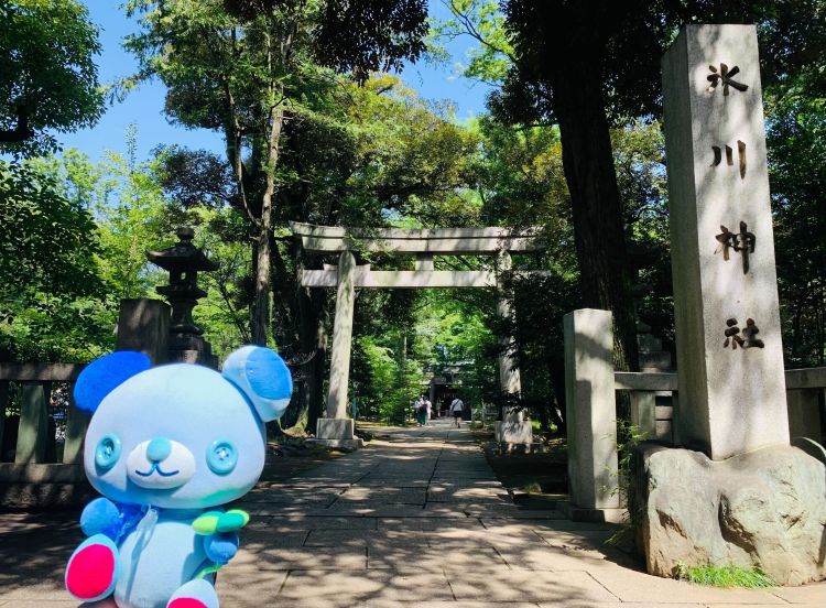 神社の名前刻まれた石碑の写真