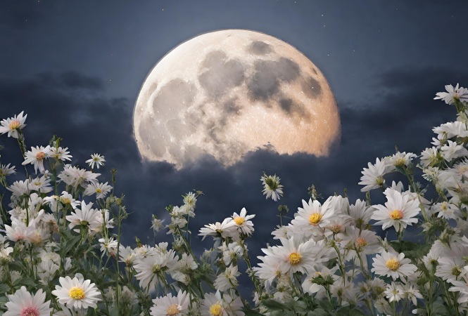 花畑とフラワームーン
